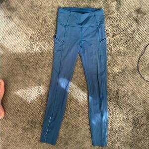 Lululemon High-Rise Leggings with Side Pockets – Size 4 (Blue Boreal Teal) 💙